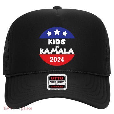 Kamala President Love Kamala Harris High Crown Mesh Back Trucker Hat