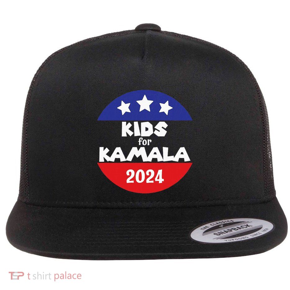 Kamala President Love Kamala Harris Flat Bill Trucker Hat