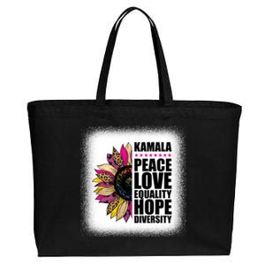 Kamala Peace Love Equality Hope Diversity Colorful Sunflower Meaningful Gift Cotton Canvas Jumbo Tote