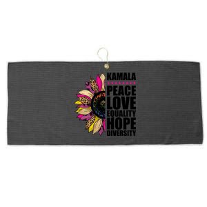 Kamala Peace Love Equality Hope Diversity Colorful Sunflower Gift Large Microfiber Waffle Golf Towel