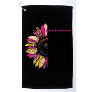 Kamala Peace Love Equality Hope Diversity Colorful Sunflower Gift Platinum Collection Golf Towel