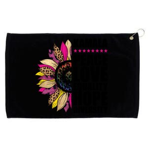 Kamala Peace Love Equality Hope Diversity Colorful Sunflower Gift Grommeted Golf Towel