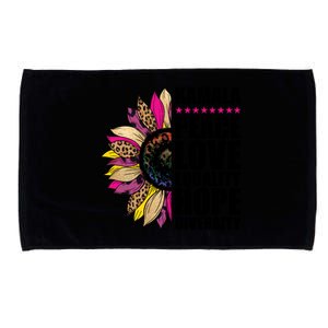 Kamala Peace Love Equality Hope Diversity Colorful Sunflower Gift Microfiber Hand Towel