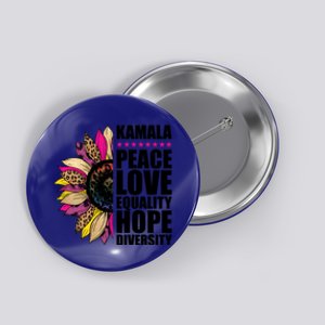 Kamala Peace Love Equality Hope Diversity Colorful Sunflower Gift Button