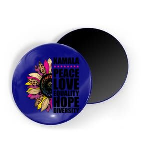 Kamala Peace Love Equality Hope Diversity Colorful Sunflower Gift Magnet