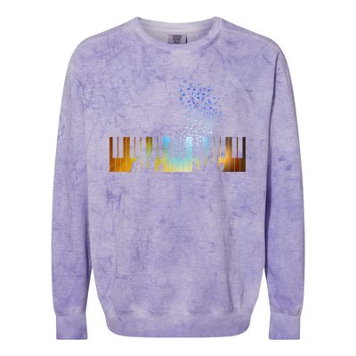 Keyboard Piano Meaningful Gift For Pianists Musicians Gift Colorblast Crewneck Sweatshirt