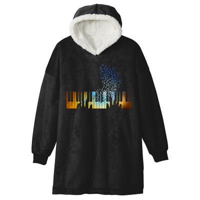 Keyboard Piano Meaningful Gift For Pianists Musicians Gift Hooded Wearable Blanket