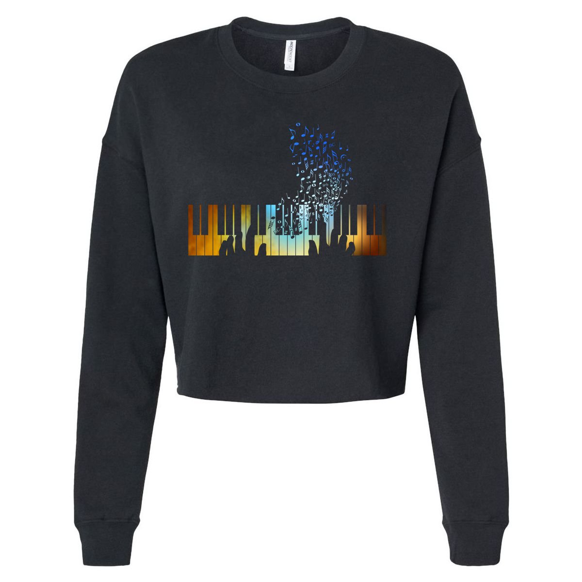 Keyboard Piano Meaningful Gift For Pianists Musicians Gift Cropped Pullover Crew