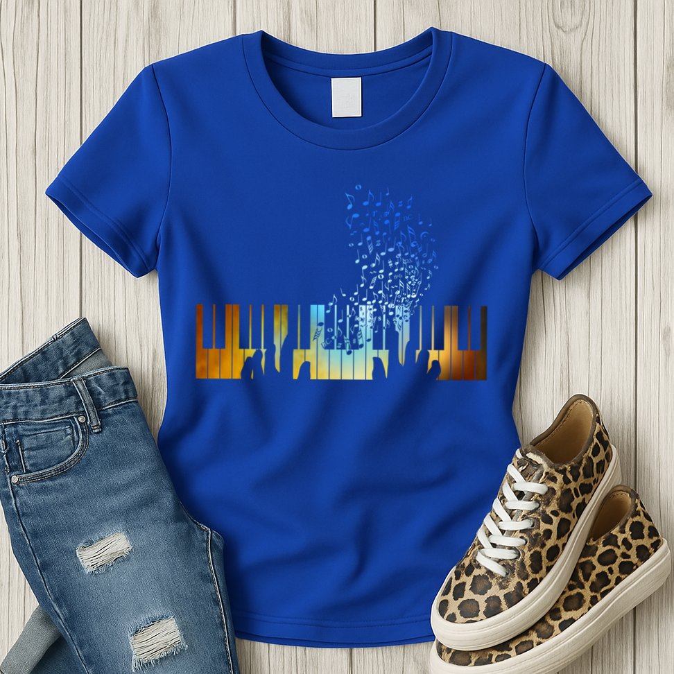 Keyboard Piano Meaningful Gift For Pianists Musicians Gift Womens T-Shirt