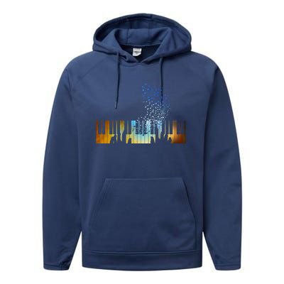 Keyboard Piano Meaningful Gift For Pianists Musicians Gift Performance Fleece Hoodie