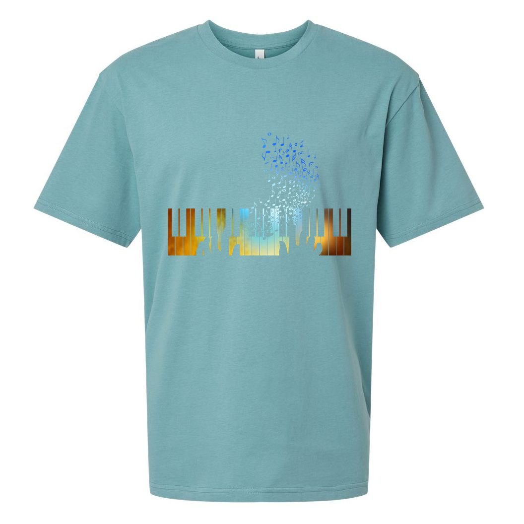 Keyboard Piano Meaningful Gift For Pianists Musicians Gift Sueded Cloud Jersey T-Shirt