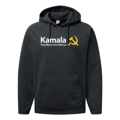 Kamala Pay More Live Worse Antisocialist Performance Fleece Hoodie