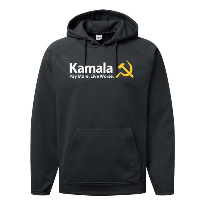 Kamala Pay More Live Worse Antisocialist Performance Fleece Hoodie