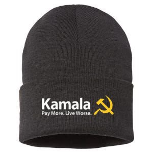 Kamala Pay More Live Worse Antisocialist Sustainable Knit Beanie