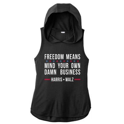 Kamala Pay More Live Worse Ladies PosiCharge Tri-Blend Wicking Draft Hoodie Tank