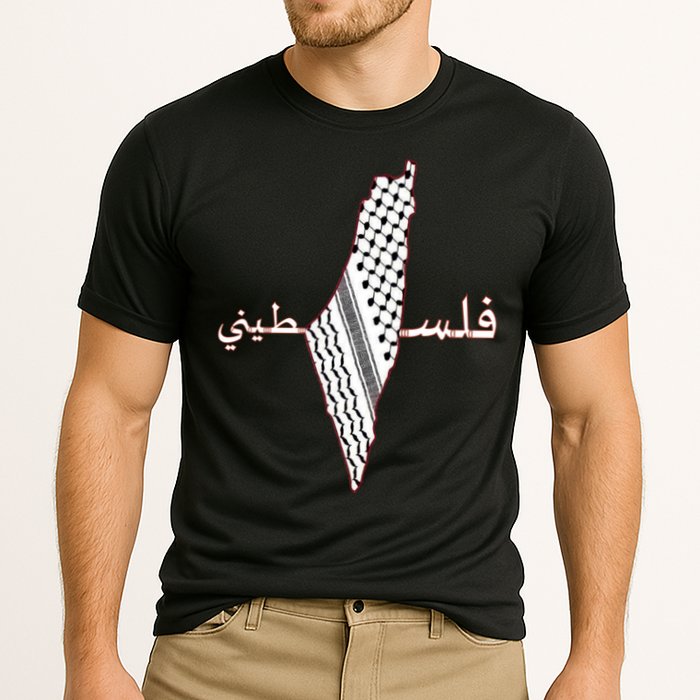 Keffiyeh Palestine Map Scarf Shemagh Palestinians Cooling Performance Crew T-Shirt