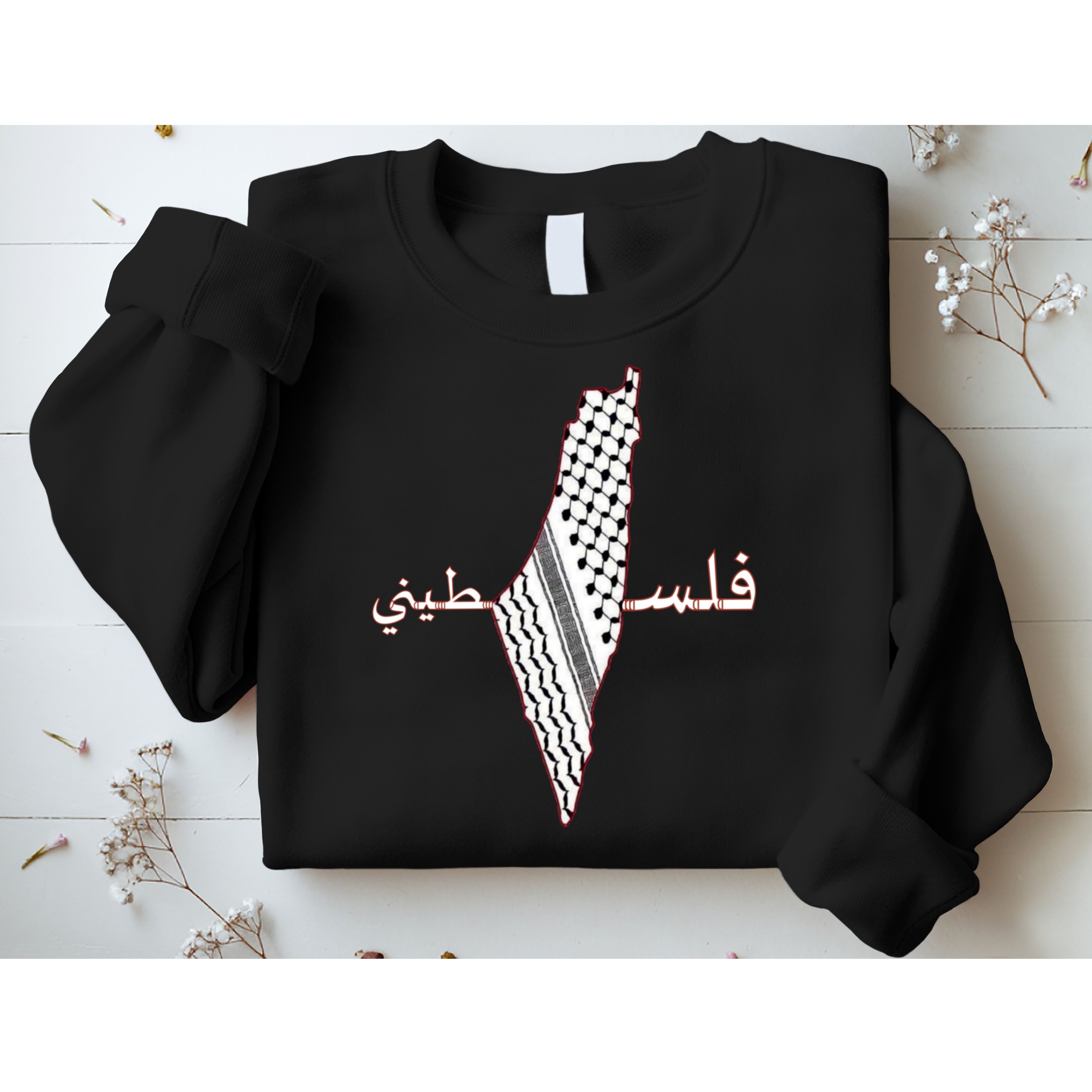 Keffiyeh Palestine Map Scarf Shemagh Palestinians Sweatshirt