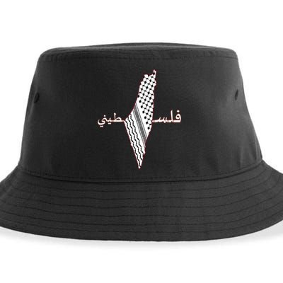 Keffiyeh Palestine Map Scarf Shemagh Palestinians Sustainable Bucket Hat