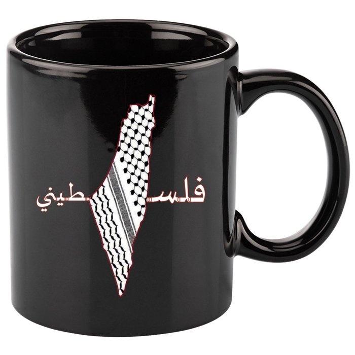 Keffiyeh Palestine Map Scarf Shemagh Palestinians 11oz C Handle Ceramic Mug