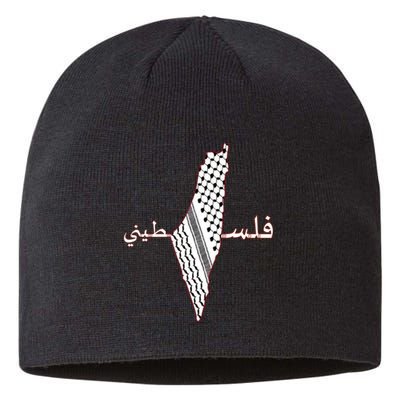 Keffiyeh Palestine Map Scarf Shemagh Palestinians Sustainable Beanie