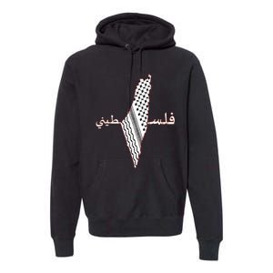 Keffiyeh Palestine Map Scarf Shemagh Palestinians Premium Hoodie