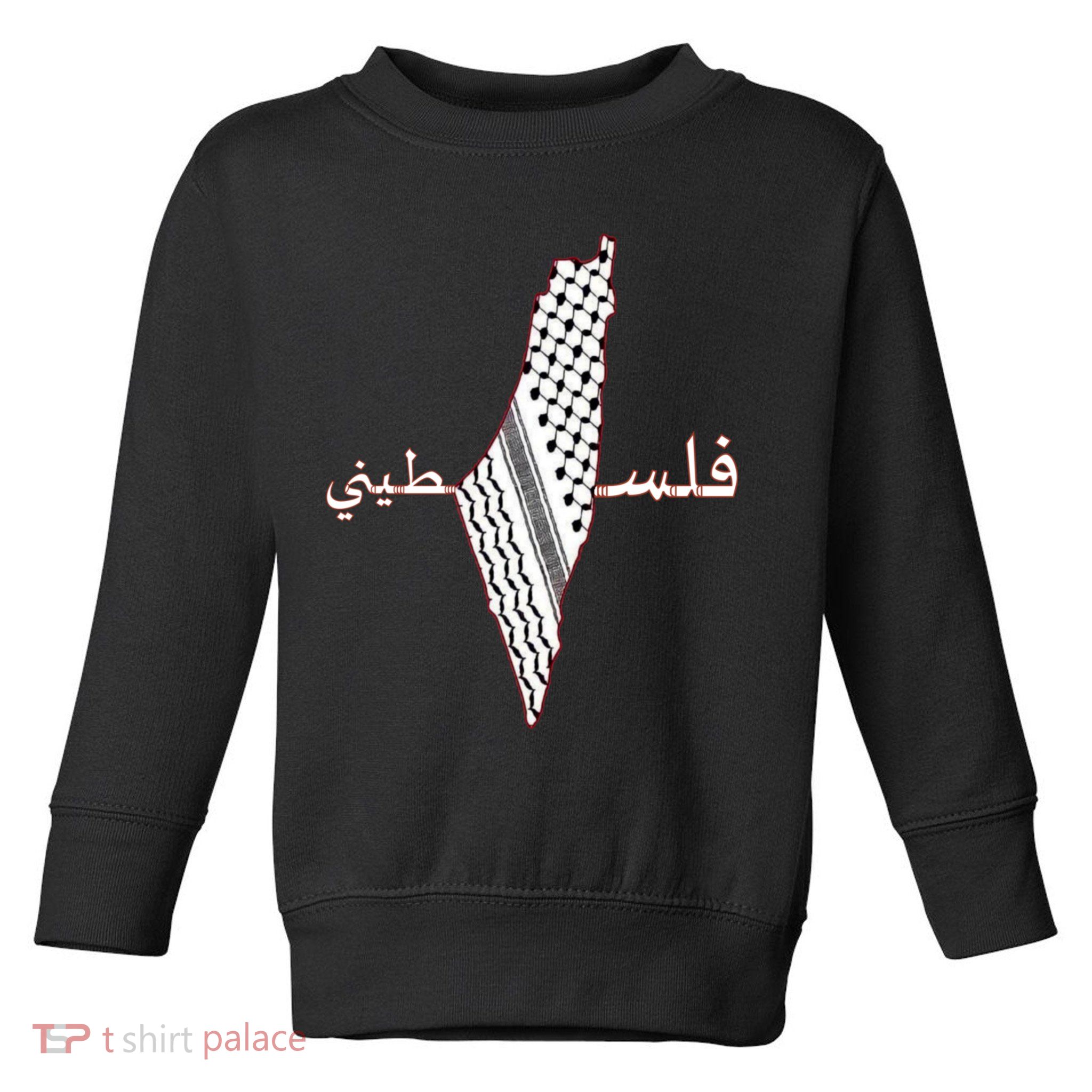 Keffiyeh Palestine Map Scarf Shemagh Palestinians Toddler Sweatshirt