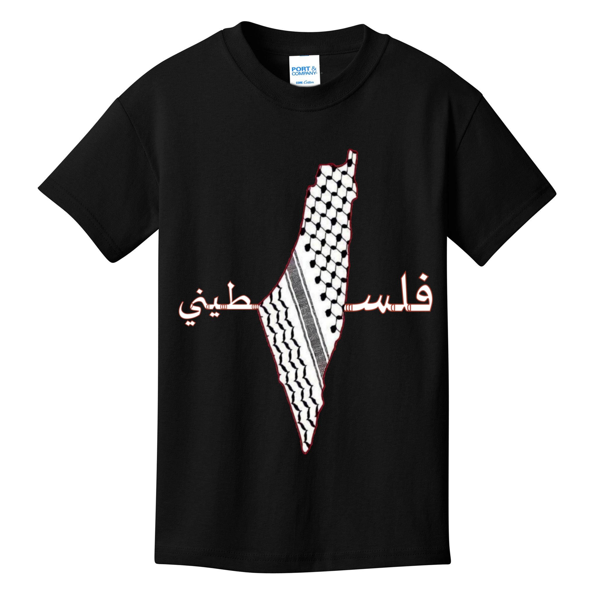 Keffiyeh Palestine Map Scarf Shemagh Palestinians Kids T-Shirt