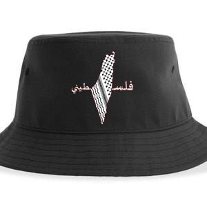 Keffiyeh Palestine Map Scarf Shemagh Palestinians Sustainable Bucket Hat