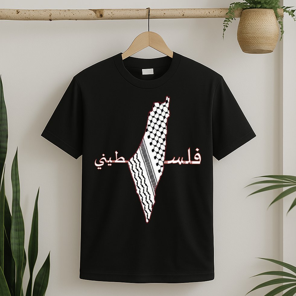 Keffiyeh Palestine Map Scarf Shemagh Palestinians T-Shirt