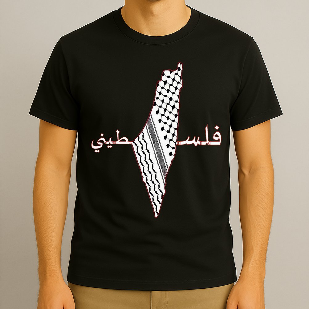 Keffiyeh Palestine Map Scarf Shemagh Palestinians T-Shirt