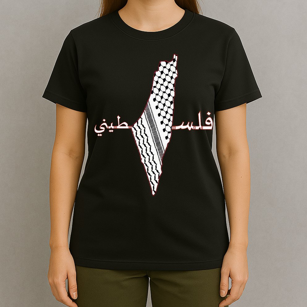 Keffiyeh Palestine Map Scarf Shemagh Palestinians T-Shirt