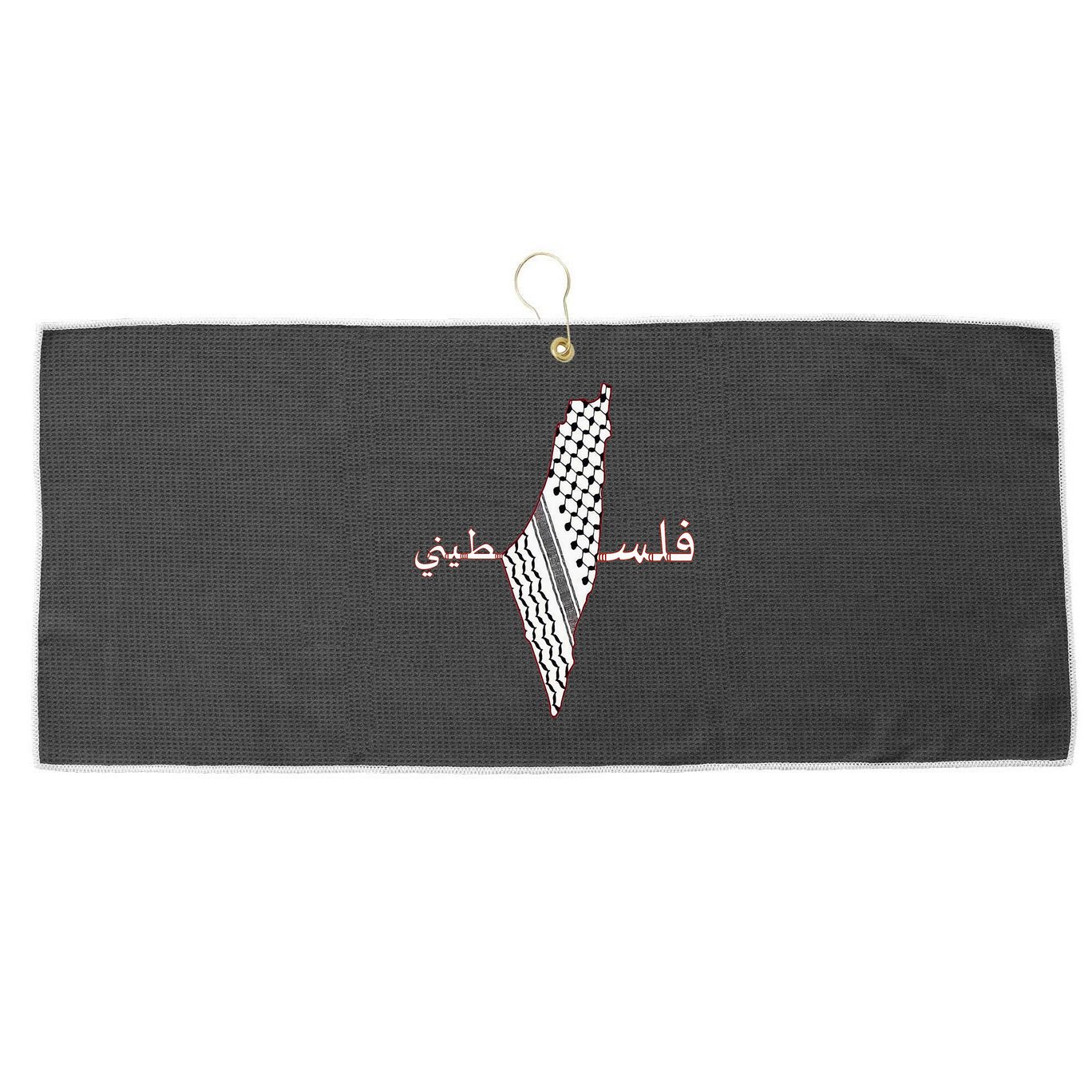 Keffiyeh Palestine Map Scarf Shemagh Palestinians Large Microfiber Waffle Golf Towel