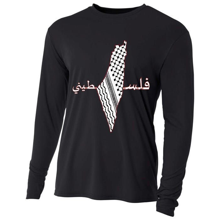 Keffiyeh Palestine Map Scarf Shemagh Palestinians Cooling Performance Long Sleeve Crew