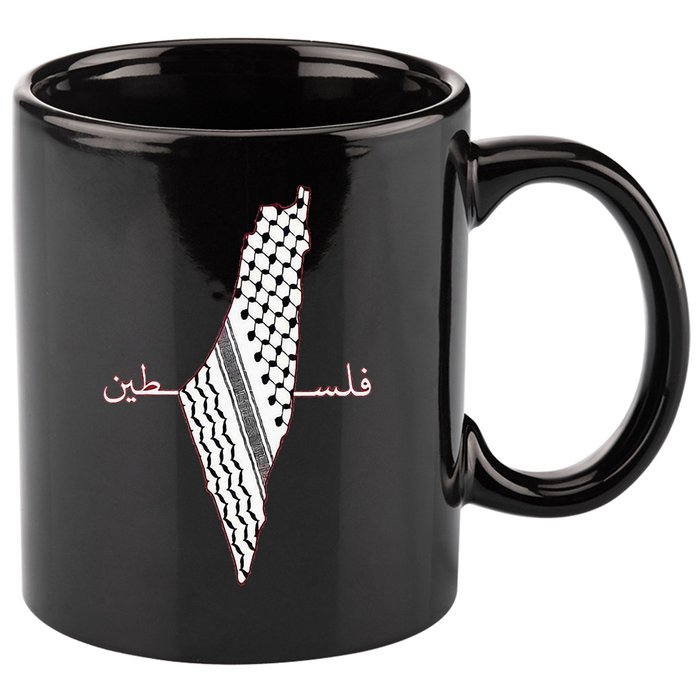 Keffiyeh Palestine Map Arabic Scarf Shemagh Palestinian Flag 11oz C Handle Ceramic Mug