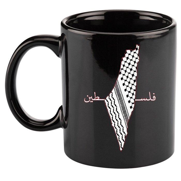 Keffiyeh Palestine Map Arabic Scarf Shemagh Palestinian Flag 11oz C Handle Ceramic Mug