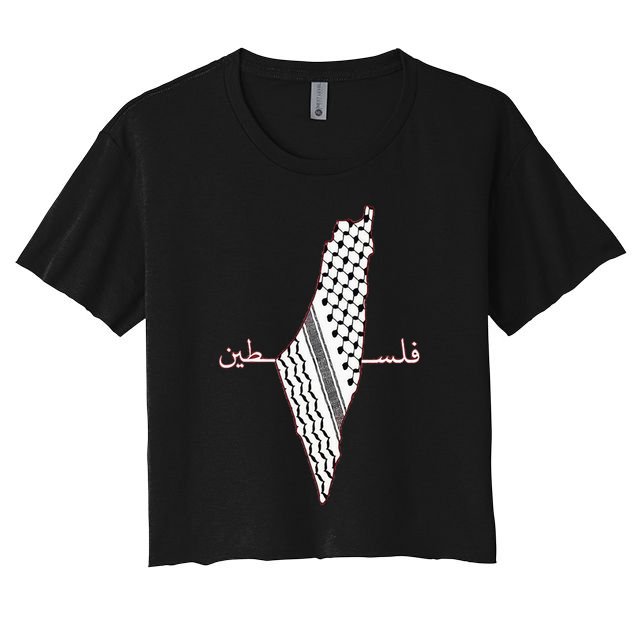 Keffiyeh Palestine Map Arabic Scarf Shemagh Palestinian Flag Crop Top