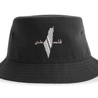 Keffiyeh Palestine Map  Scarf Shemagh Palestinians Sustainable Bucket Hat