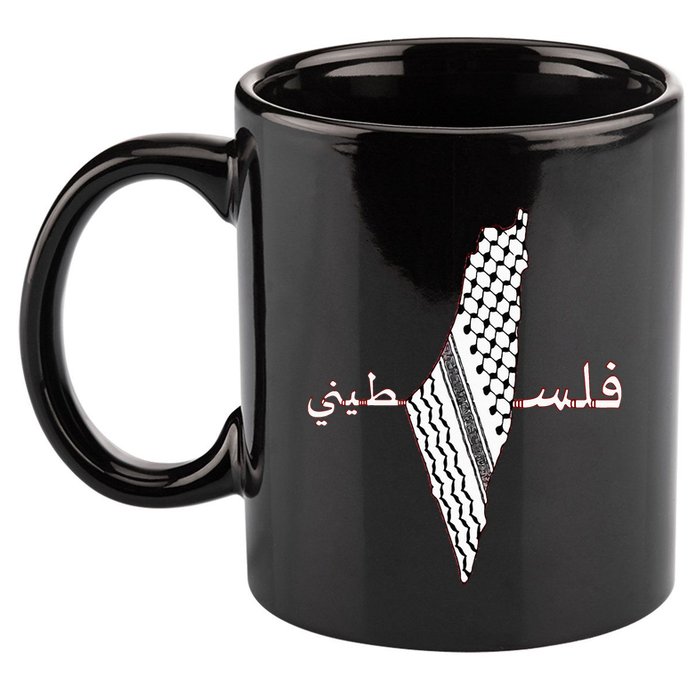 Keffiyeh Palestine Map  Scarf Shemagh Palestinians 11oz C Handle Ceramic Mug