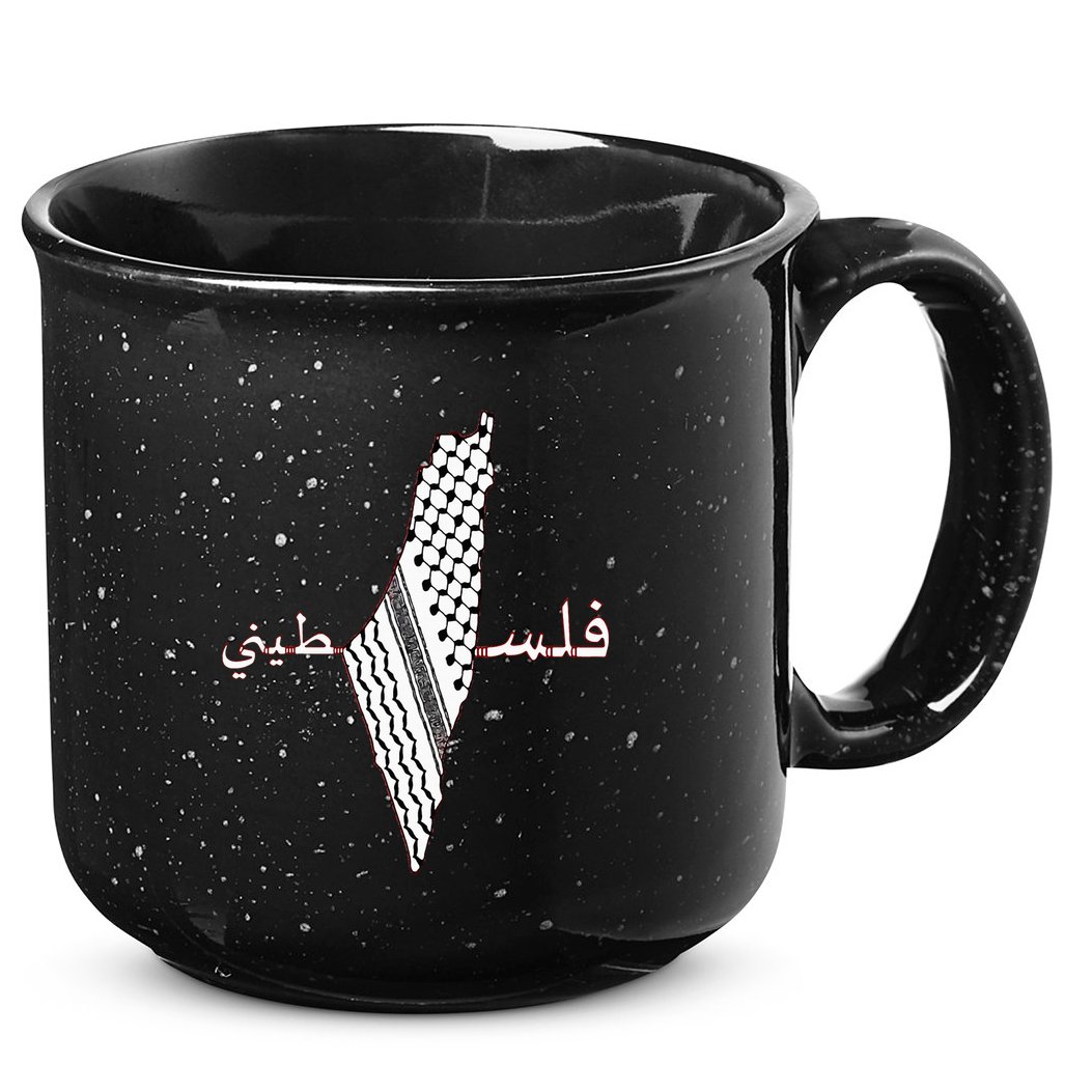 Keffiyeh Palestine Map  Scarf Shemagh Palestinians 15oz Campfire Ceramic Mug