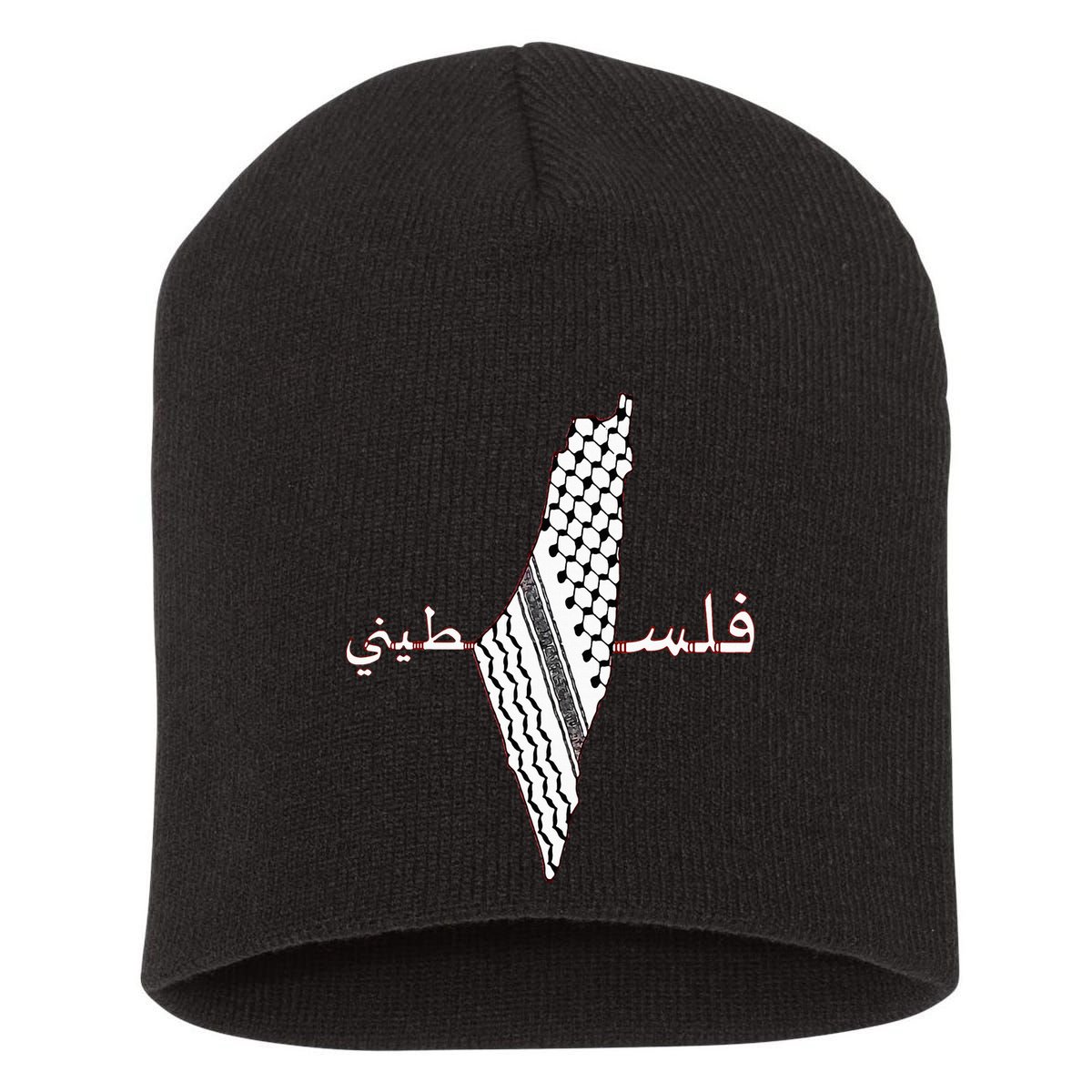 Keffiyeh Palestine Map  Scarf Shemagh Palestinians Short Acrylic Beanie