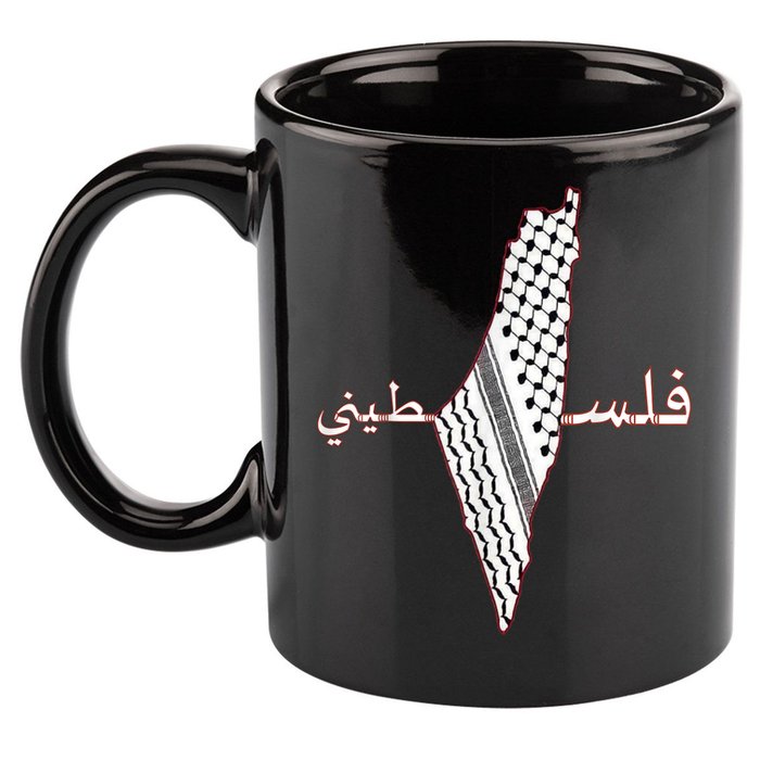 Keffiyeh Palestine Map Scarf Shemagh Palestinians 11oz C Handle Ceramic Mug