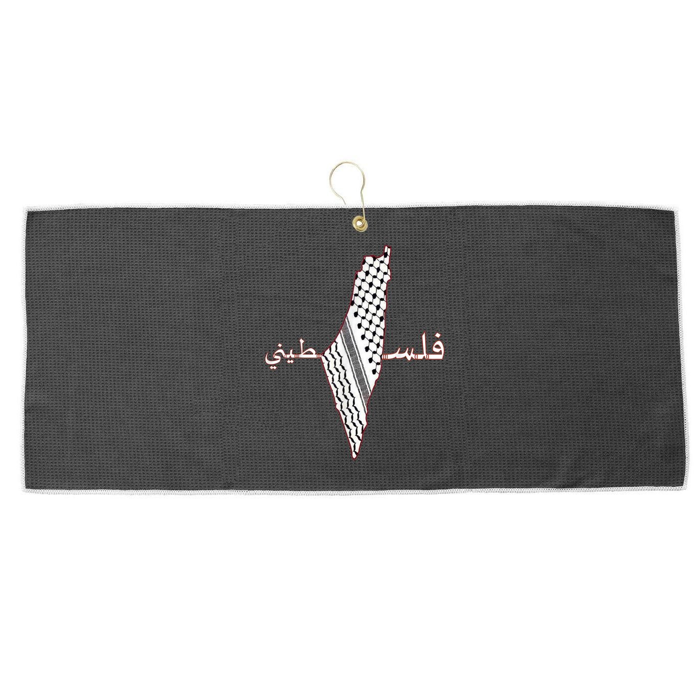 Keffiyeh Palestine Map Scarf Shemagh Palestinians Large Microfiber Waffle Golf Towel