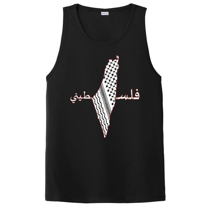 Keffiyeh Palestine Map Scarf Shemagh Palestinians PosiCharge Competitor Tank