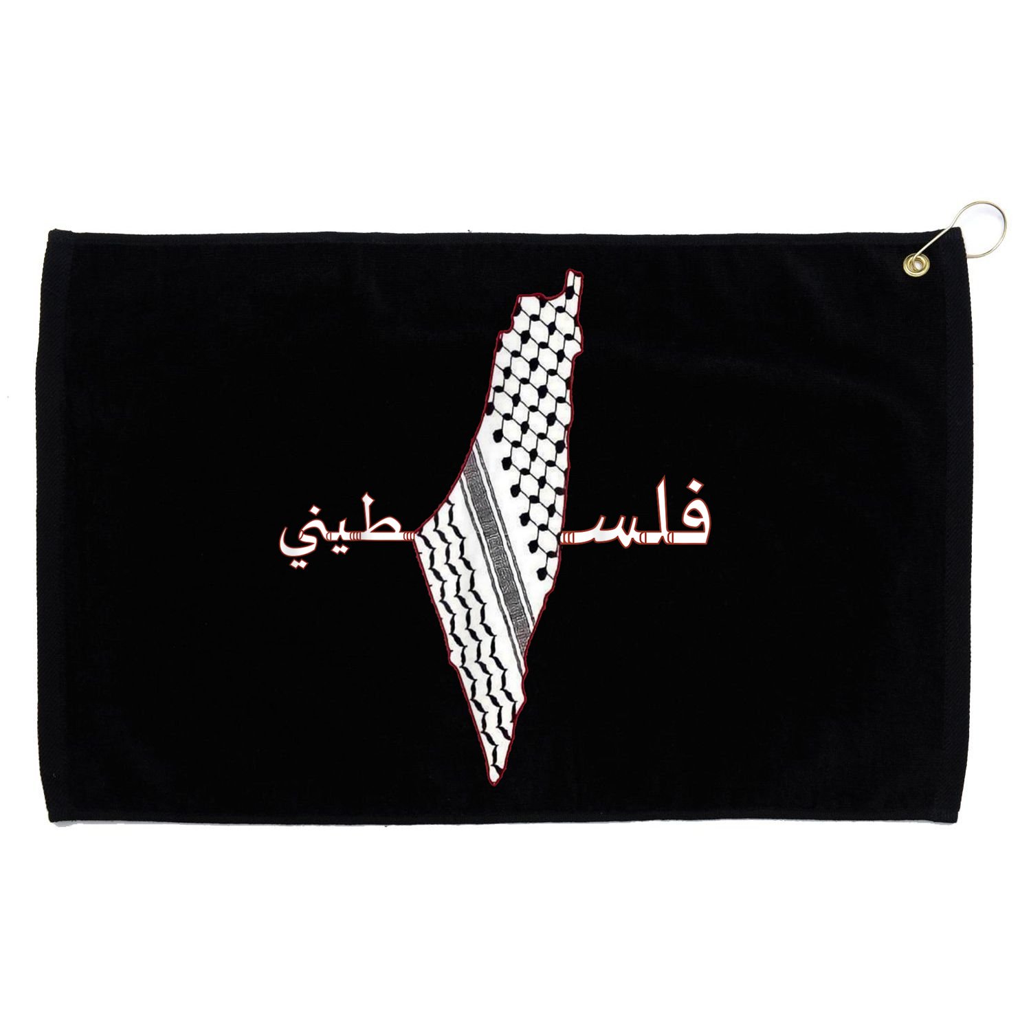 Keffiyeh Palestine Map Scarf Shemagh Palestinians Grommeted Golf Towel