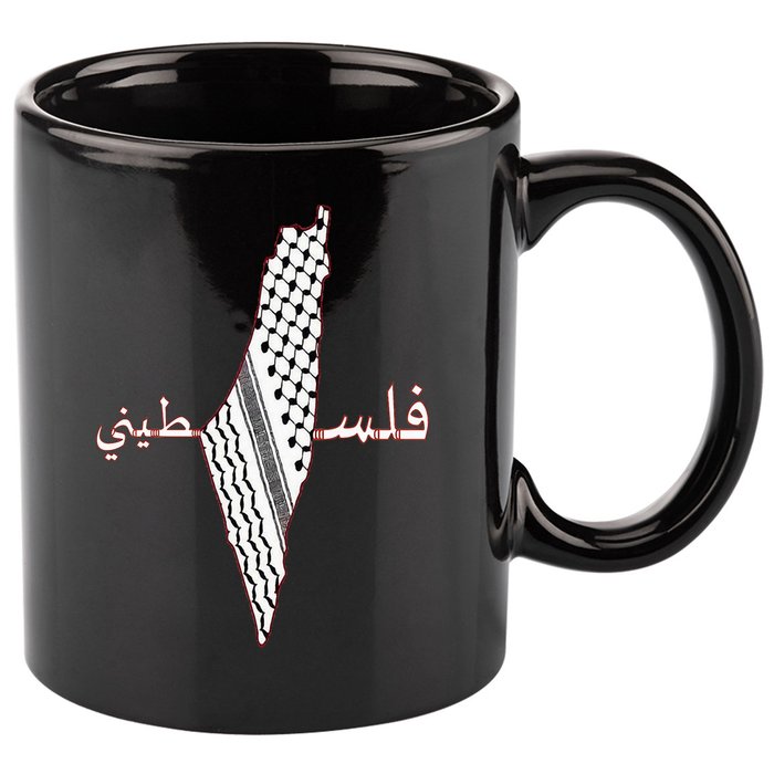 Keffiyeh Palestine Map Scarf Shemagh Palestinians 11oz C Handle Ceramic Mug