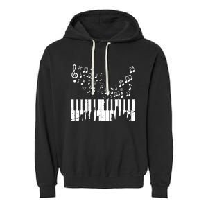 Keyboard Pianist Musician Piano Keys Gift Garment-Dyed Fleece Hoodie