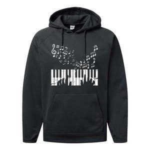 Keyboard Pianist Musician Piano Keys Gift Performance Fleece Hoodie