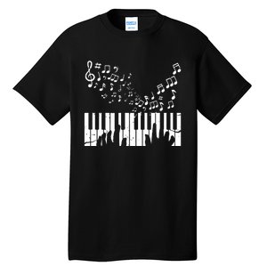 Keyboard Pianist Musician Piano Keys Gift Tall T-Shirt