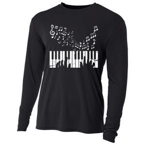 Keyboard Pianist Musician Piano Keys Gift Cooling Performance Long Sleeve Crew