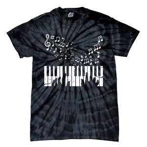 Keyboard Pianist Musician Piano Keys Gift Tie-Dye T-Shirt